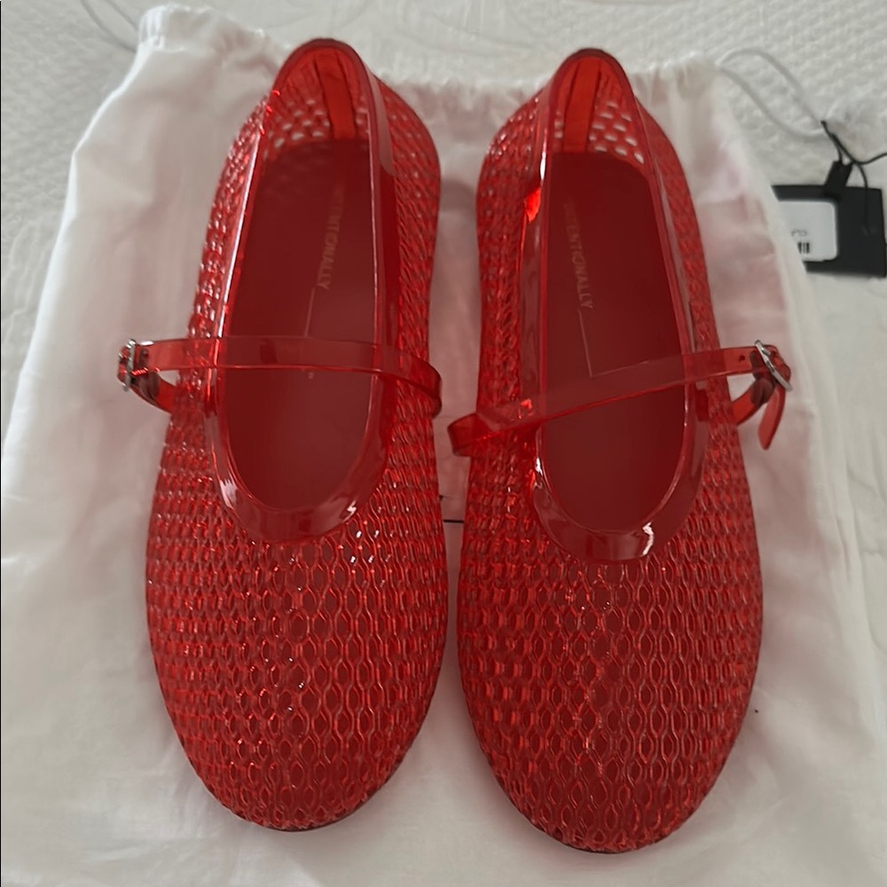 Red Jelly Ballet Flats
